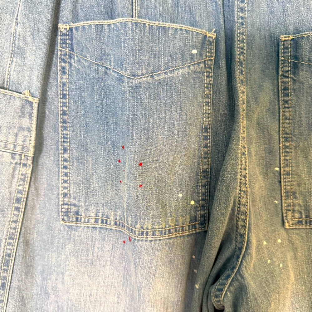 Free People High Rise 80s retro paint splatter Petaluma Denim Jeans. - Picture 12 of 12